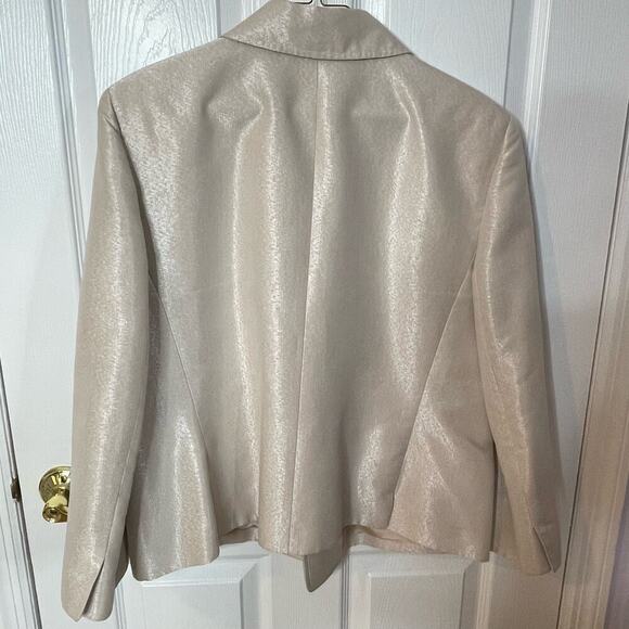 Ellen Tracy champagne sparkle jacket single breasted 16 - Picture 4 of 6